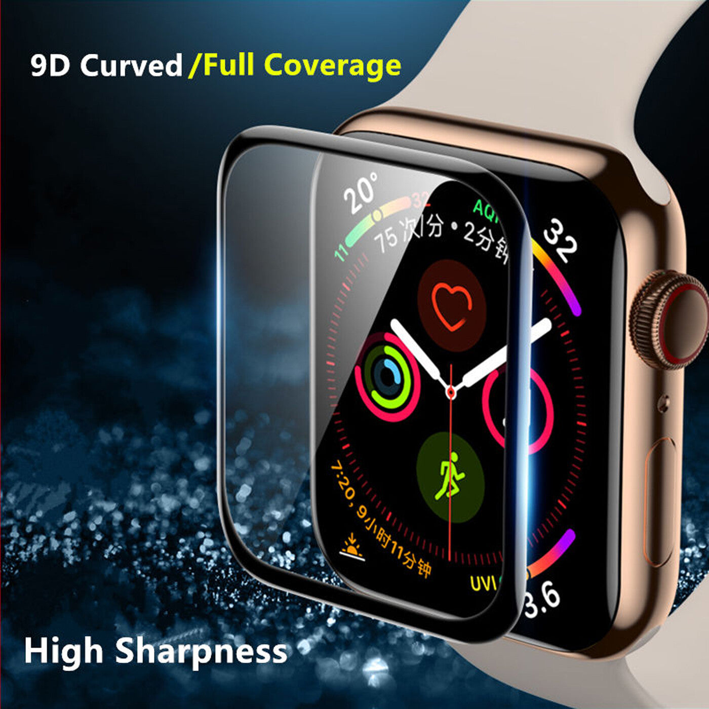 9D Tempered Glass For Apple Watch Series 4 Screen Protector 40mm/44mm UK