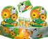 The Jungle Birthday Party Safari Animals 66 PCS Set Tableware Decoration Kit UK