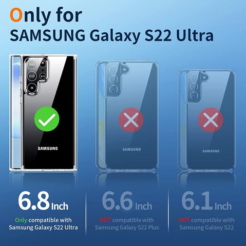 For Samsung Galaxy S22 Ultra Shockproof Case Bumper Slim Thin Clear Slim Cover