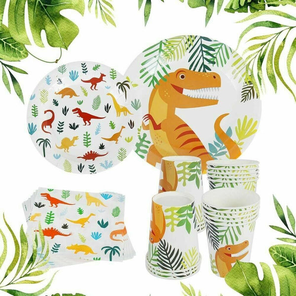 Happy Birthday Party Dinosaurs Theme Supplies Tableware Decor 16 Guest Set