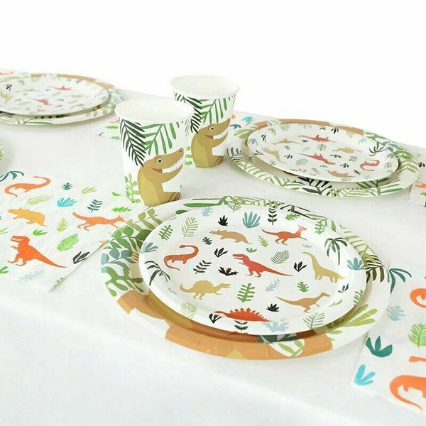 Happy Birthday Party Dinosaurs Theme Supplies Tableware Decor 16 Guest Set