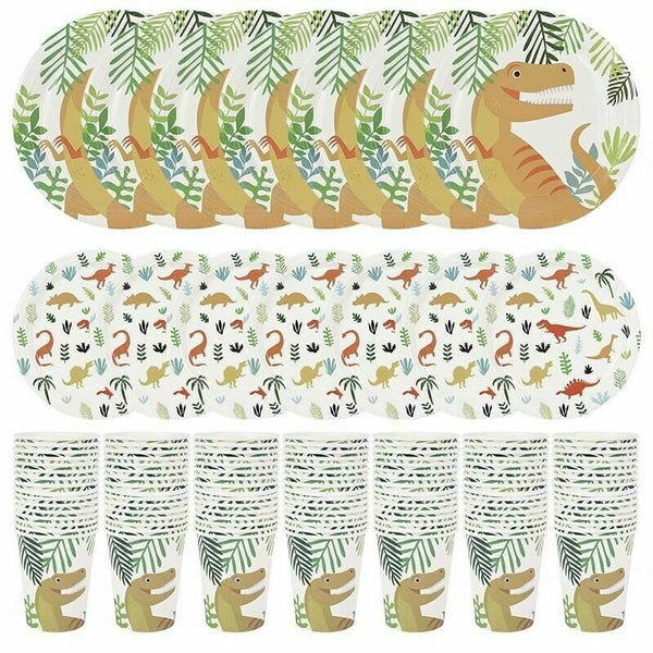 Happy Birthday Party Dinosaurs Theme Supplies Tableware Decor 16 Guest Set