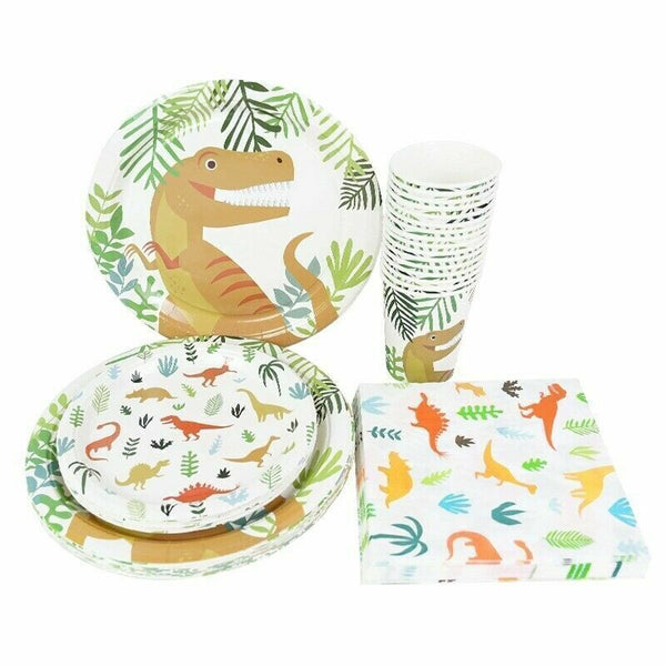 Happy Birthday Party Dinosaurs Theme Supplies Tableware Decor 16 Guest Set