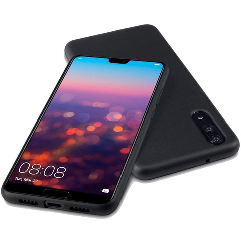 For Huawei P20 Black New Ultra Slim Soft Silicone TPU Matte Back Case Cover UK