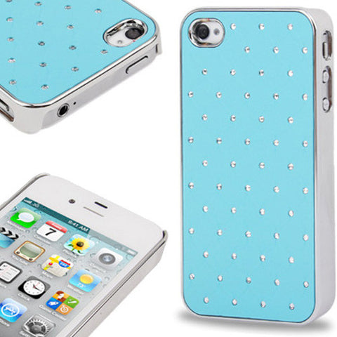 Luxury Bling Diamond Diamante Chrome Design Case Cover For Apple iPhone 4 4S UK