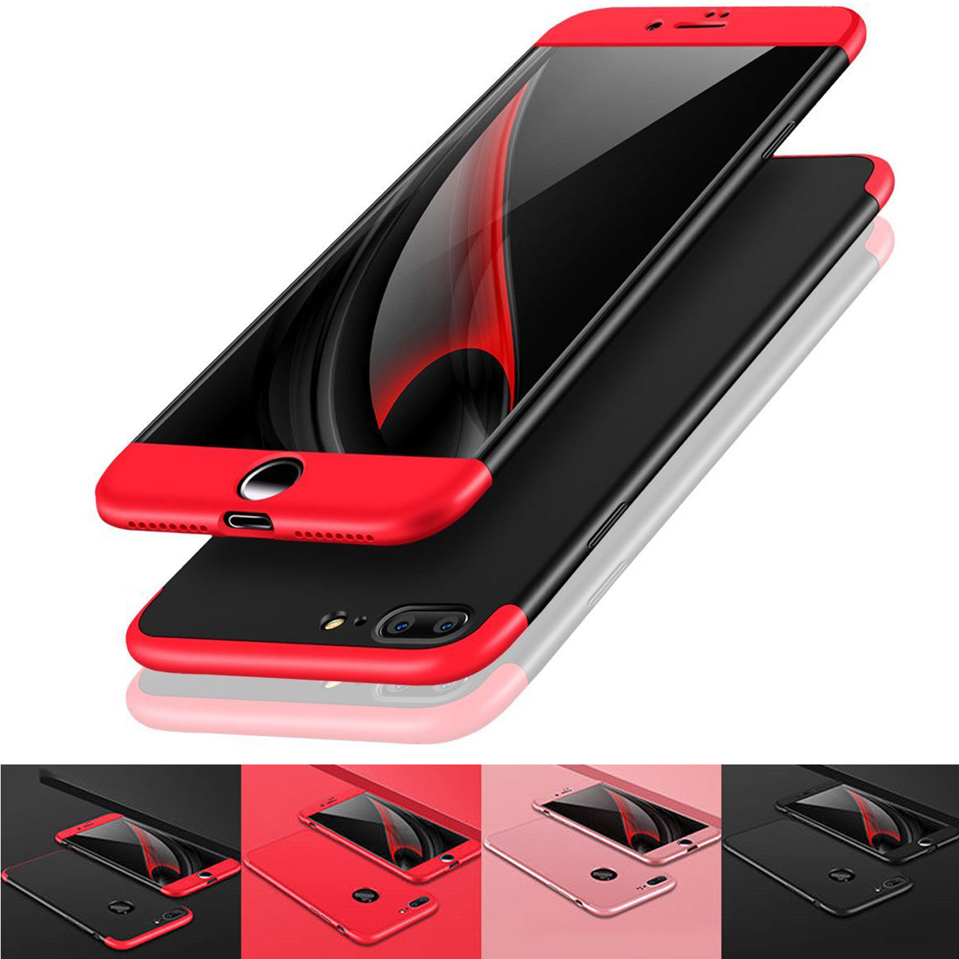 Case For iPhone 8 Plus, X XS 360° Shockproof Hybrid Ultra Thin Protective Cover