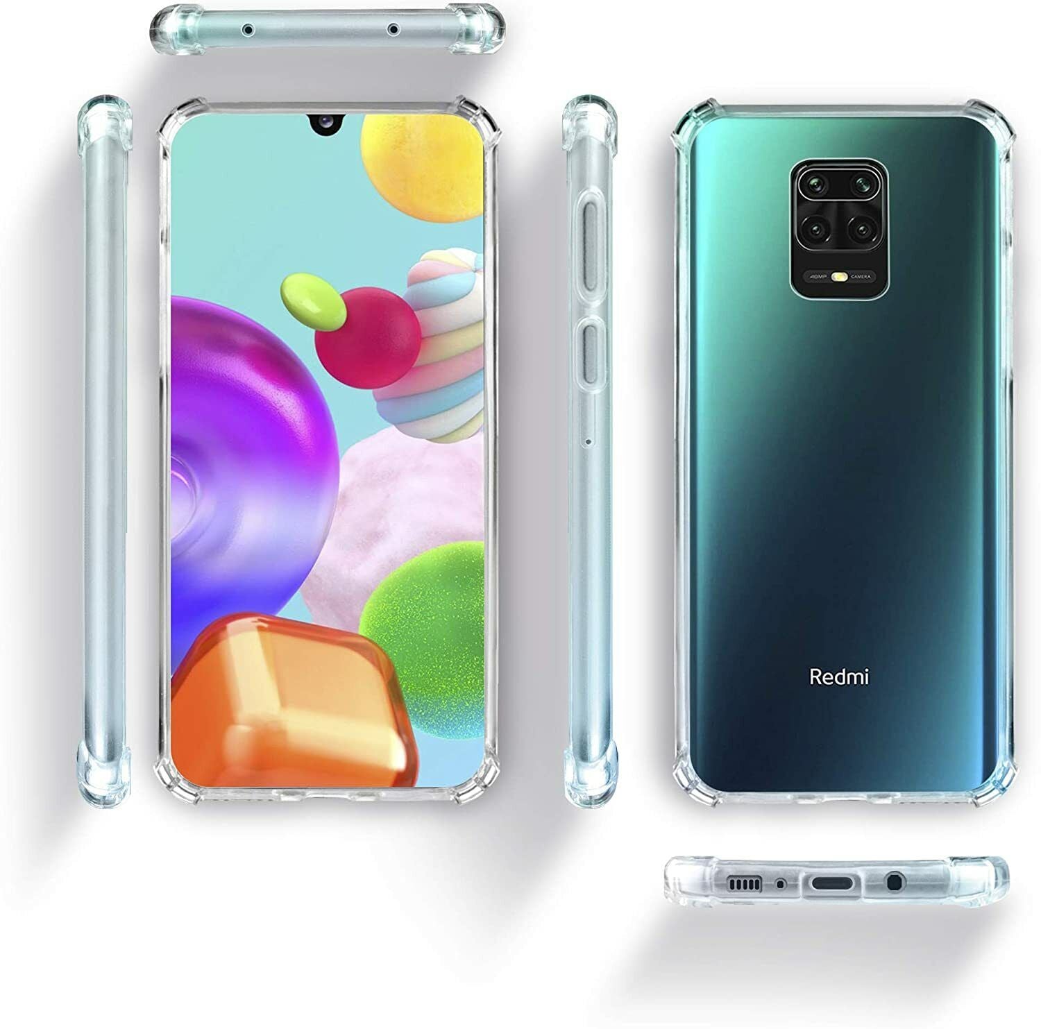 For Xiaomi Redmi Note 9 / 9 Pro Case Transparent TPU Gel Clear Back Thick Cover