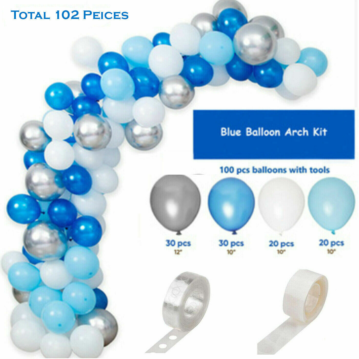 102 Set Birthday Balloon Arch Kit Decor Garland Wedding Party Baby Shower UK