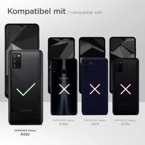 Case For Samsung Galaxy A02s 2020 Shockproof Matte TPU Soft Black Cover-UK