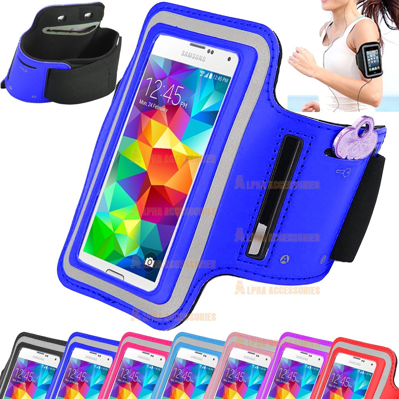 Running Gym Jogging Sports Armband Case Pouch Cover For Galaxy S5 S6, S6 Edge UK