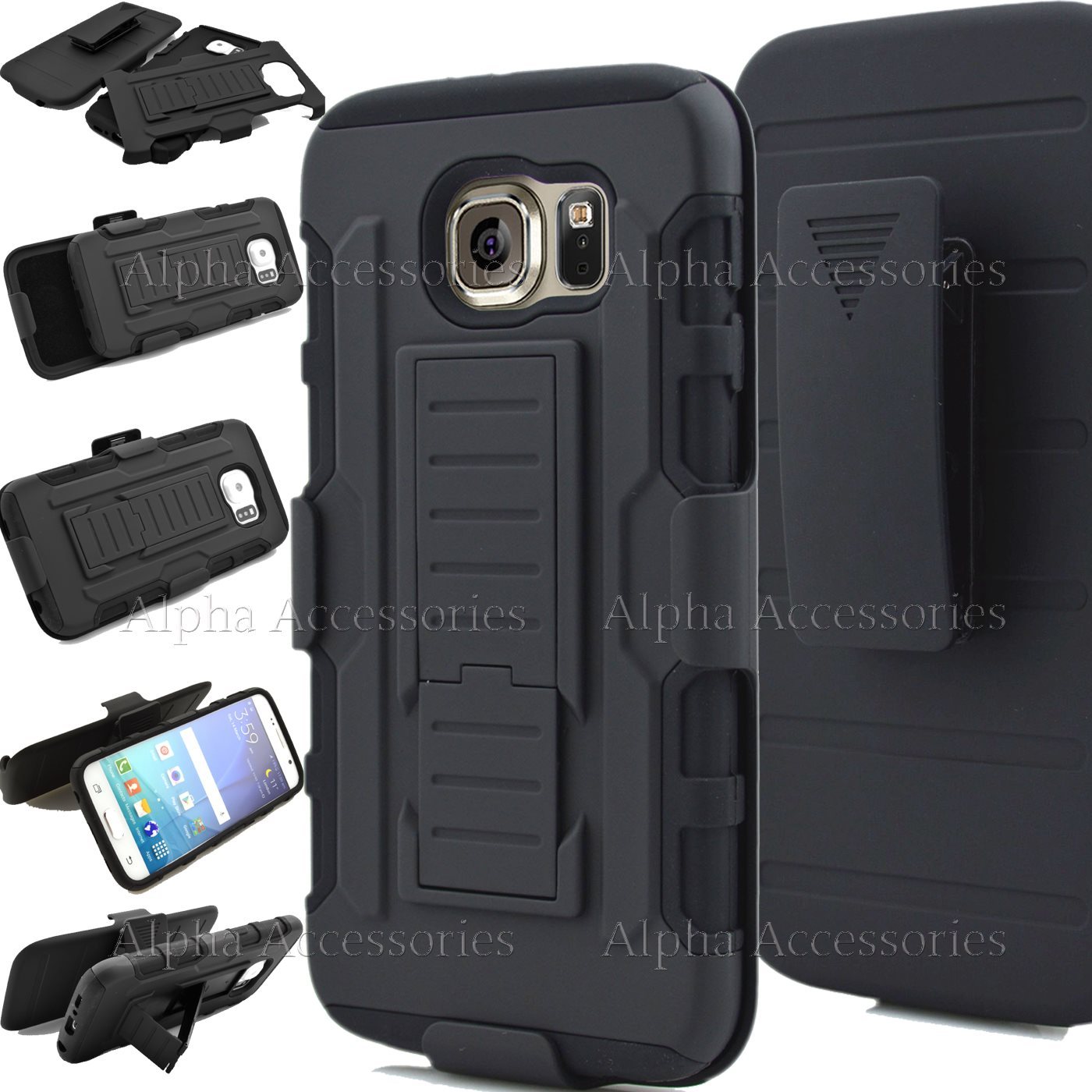 Shock Proof Defender Rugged Heavy Duty Armor Tough Hard Case Cover Wth Belt Clip
