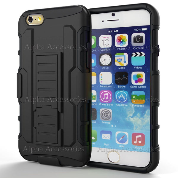 Shock Proof Defender Rugged Heavy Duty Armor Tough Hard Case Cover Wth Belt Clip