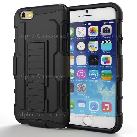 Shock Proof Defender Rugged Heavy Duty Armor Tough Hard Case Cover Wth Belt Clip