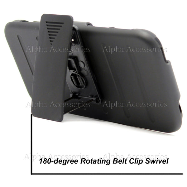 Shock Proof Defender Rugged Heavy Duty Armor Tough Hard Case Cover Wth Belt Clip