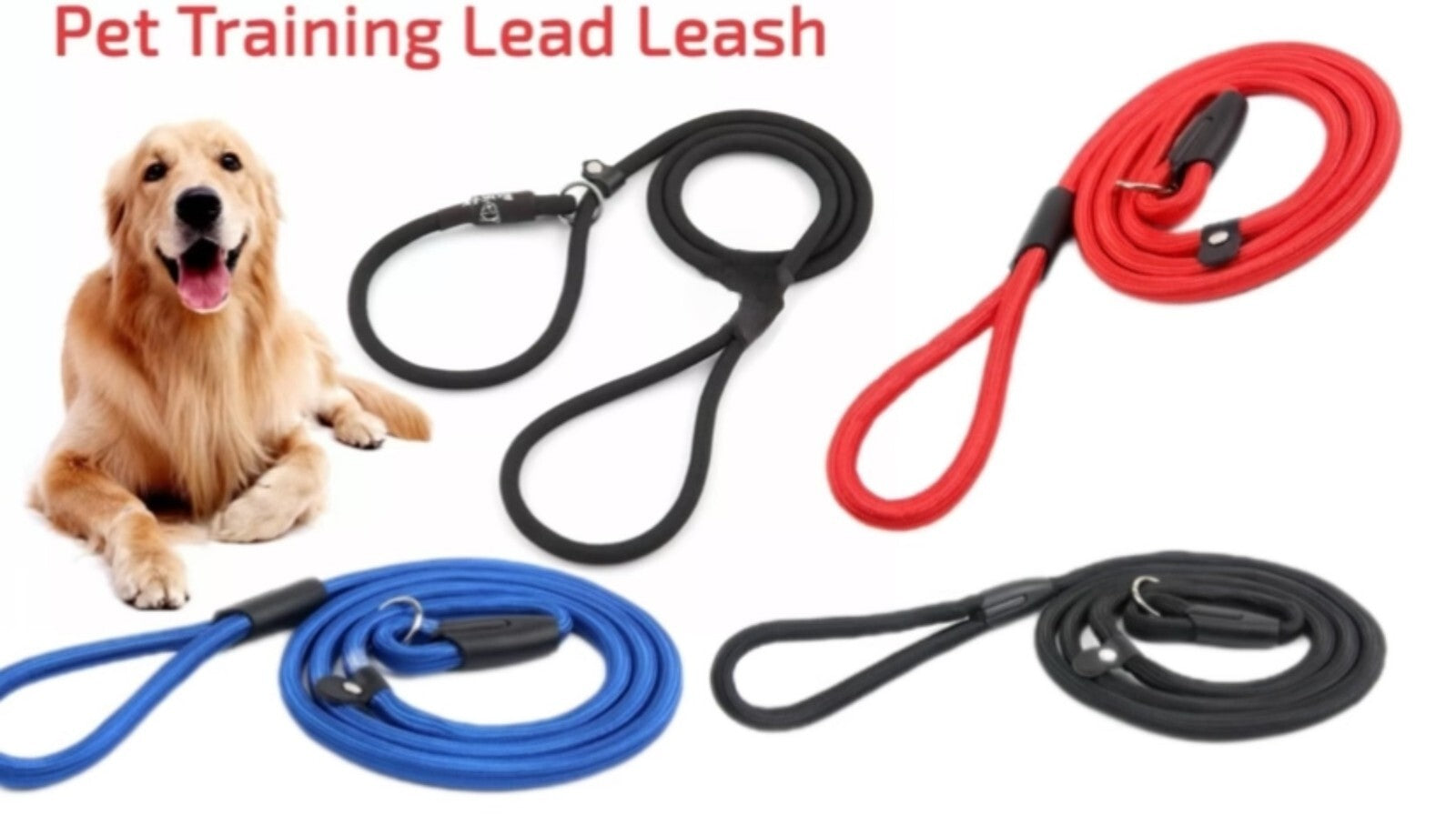Puppy Dog Training Slip Rope Dog Lead Strong Nylon Training Walking Leash 6-10mm