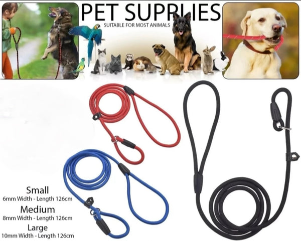 Puppy Dog Training Slip Rope Dog Lead Strong Nylon Training Walking Leash 6-10mm