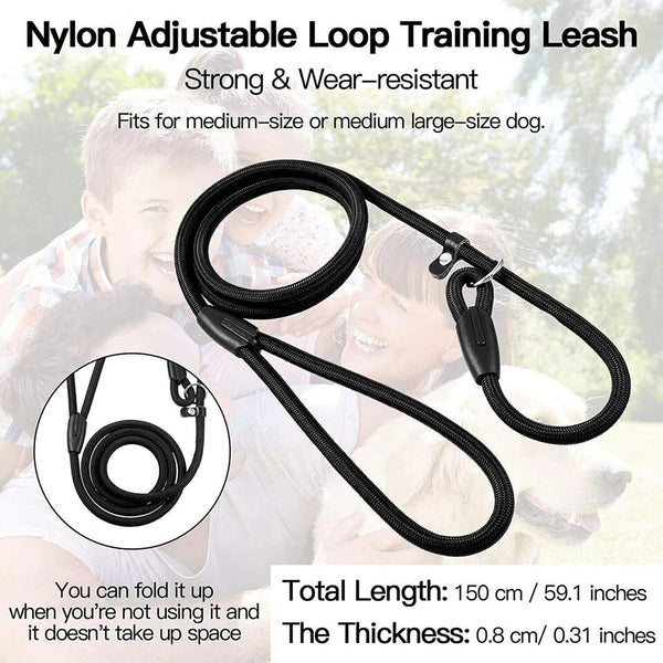 Puppy Dog Training Slip Rope Dog Lead Strong Nylon Training Walking Leash 6-10mm