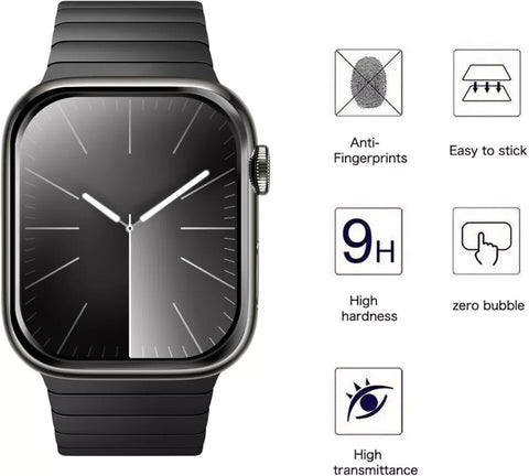 9D Screen Protector For Apple Watch 9 Film Tempered Glass 41mm 45mm