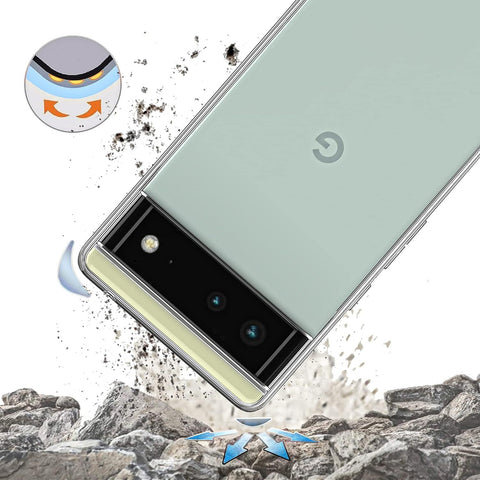 Case For Google Pixel 6 Pro Transparent TPU Soft Clear Silicone Slim Cover -UK