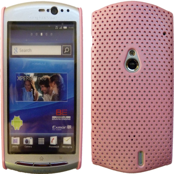 For Sony Ericsson Xperia NEO Hard Back Hybrid Perforated Mesh Net Case Cover UK