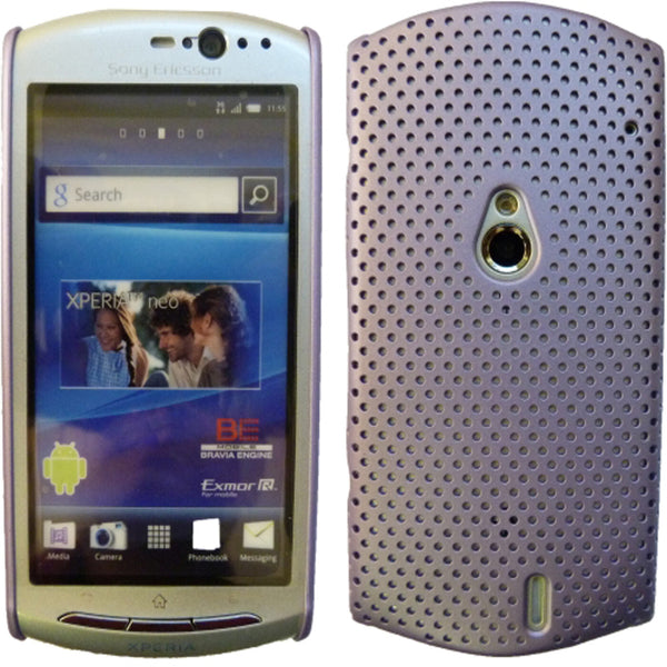 For Sony Ericsson Xperia NEO Hard Back Hybrid Perforated Mesh Net Case Cover UK