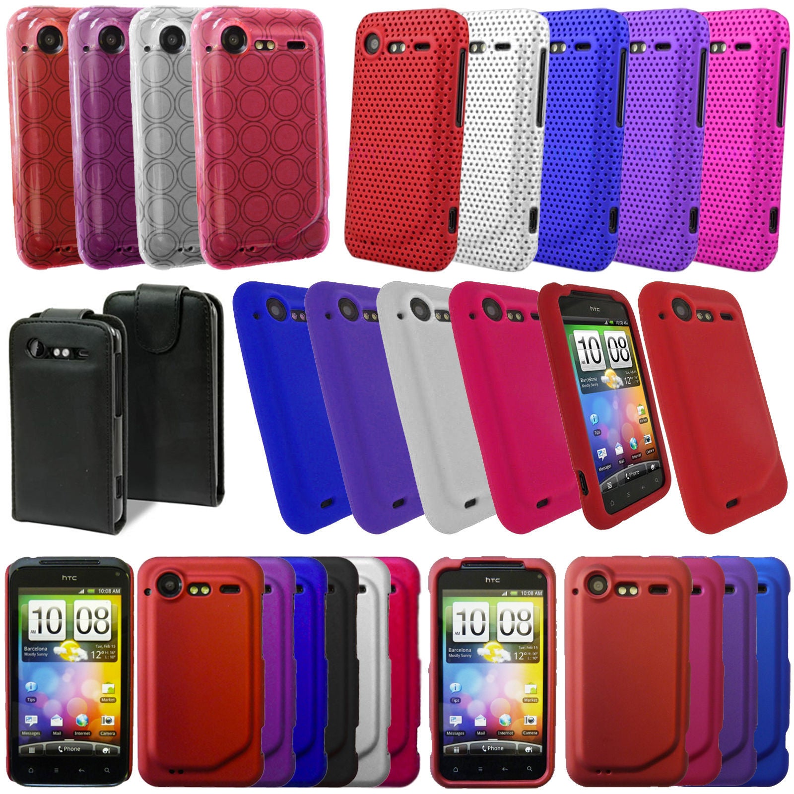 For HTC Incredible S Cases Shockproof Soft Silcone Thin TPU Protective Gel Cover