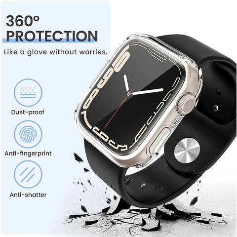 Case for Apple Watch 7 8 9 Series Soft TPU Clear Silicon Screen Protector Cover