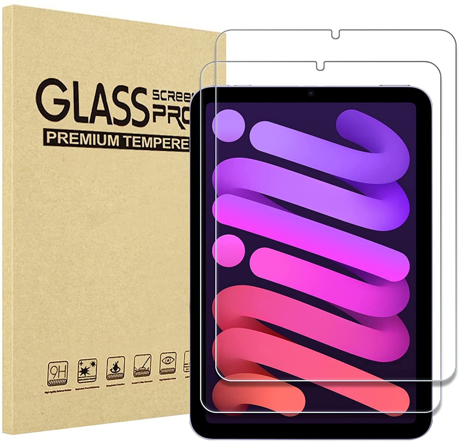 2X Tempered Glass For iPad mini 6th generation Screen Protector Cover