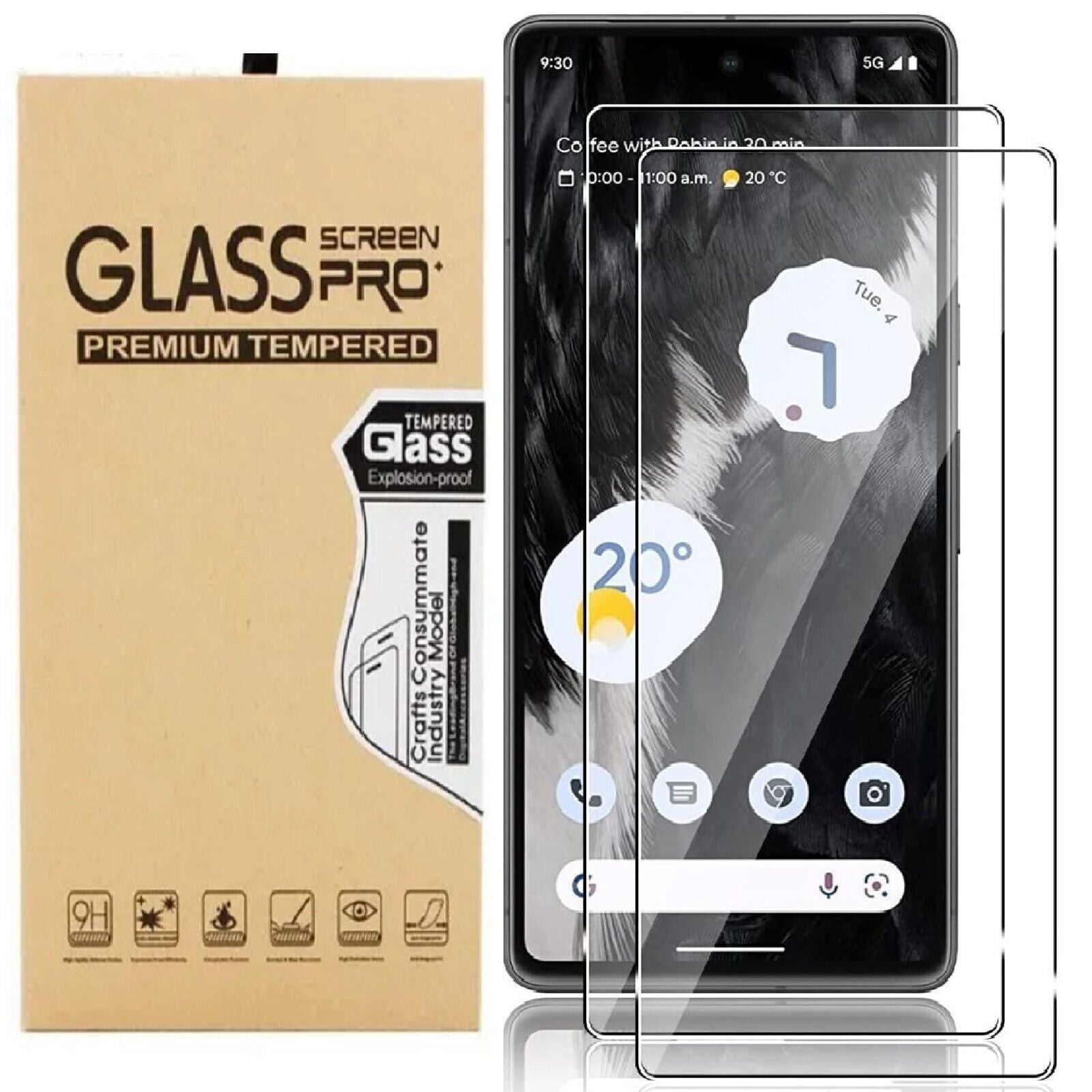 2 X Premium Genuine Tempered Glass For Google Pixel 7 7A Screen Protector