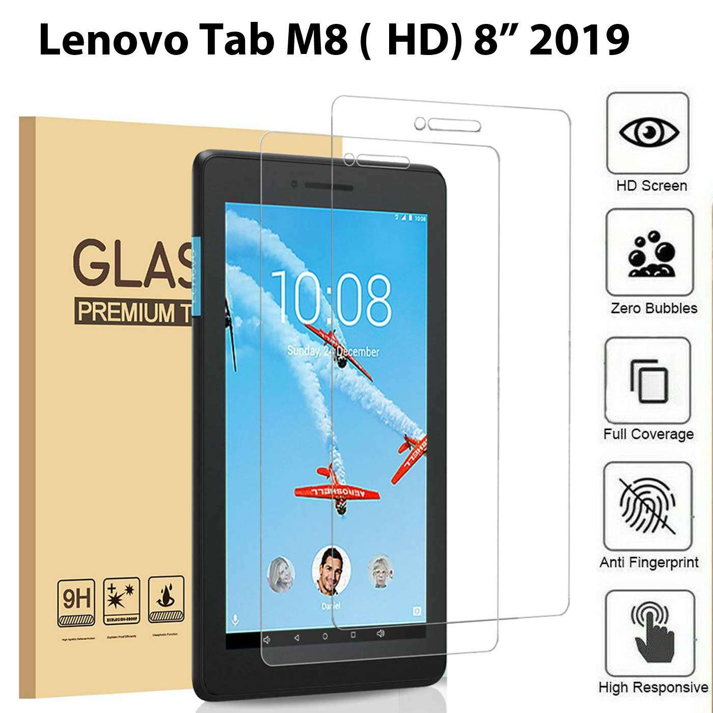 2x Tempered Glass Screen Protector Cover for Lenovo Tab M8 TB-8505F / TB-8505X 2019