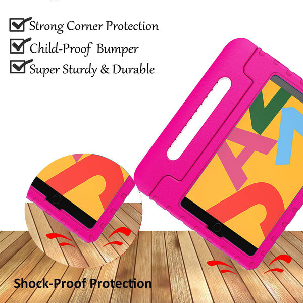 For iPad 2019 7th Gen 10.2 inch Handle Case EVA Foam Kids Shockproof Stand Cover