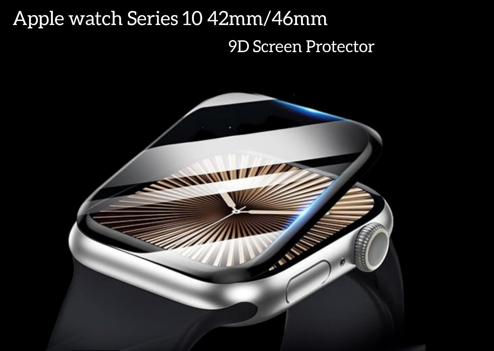 9D Screen Protector For Apple Watch Series 10 42mm / 46mm Tempered Glass
