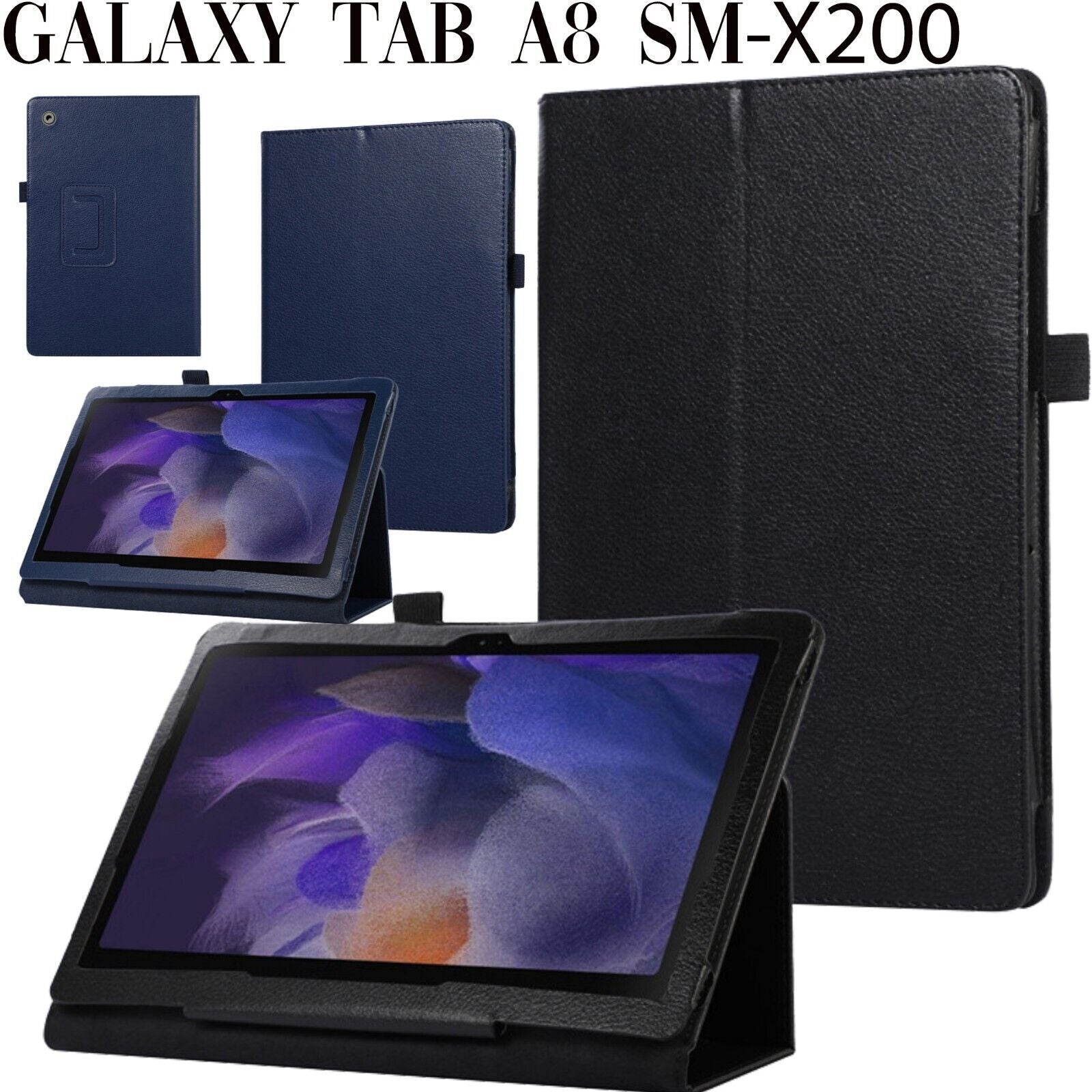 For Galaxy Tab A8 10.5'' SM X200 X205 X207 Leather Case Smart Flip Stand Cover