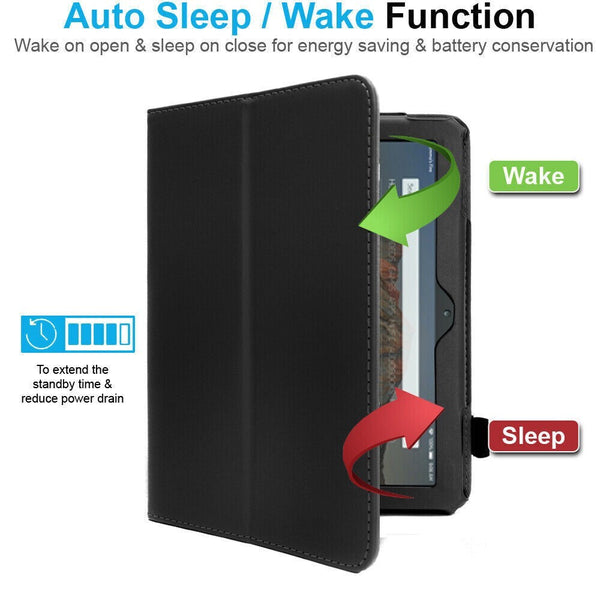 For All-New Kindle Fire 7'' 2022 Case 12th Gen Leather Folio Stand Tablet Cover