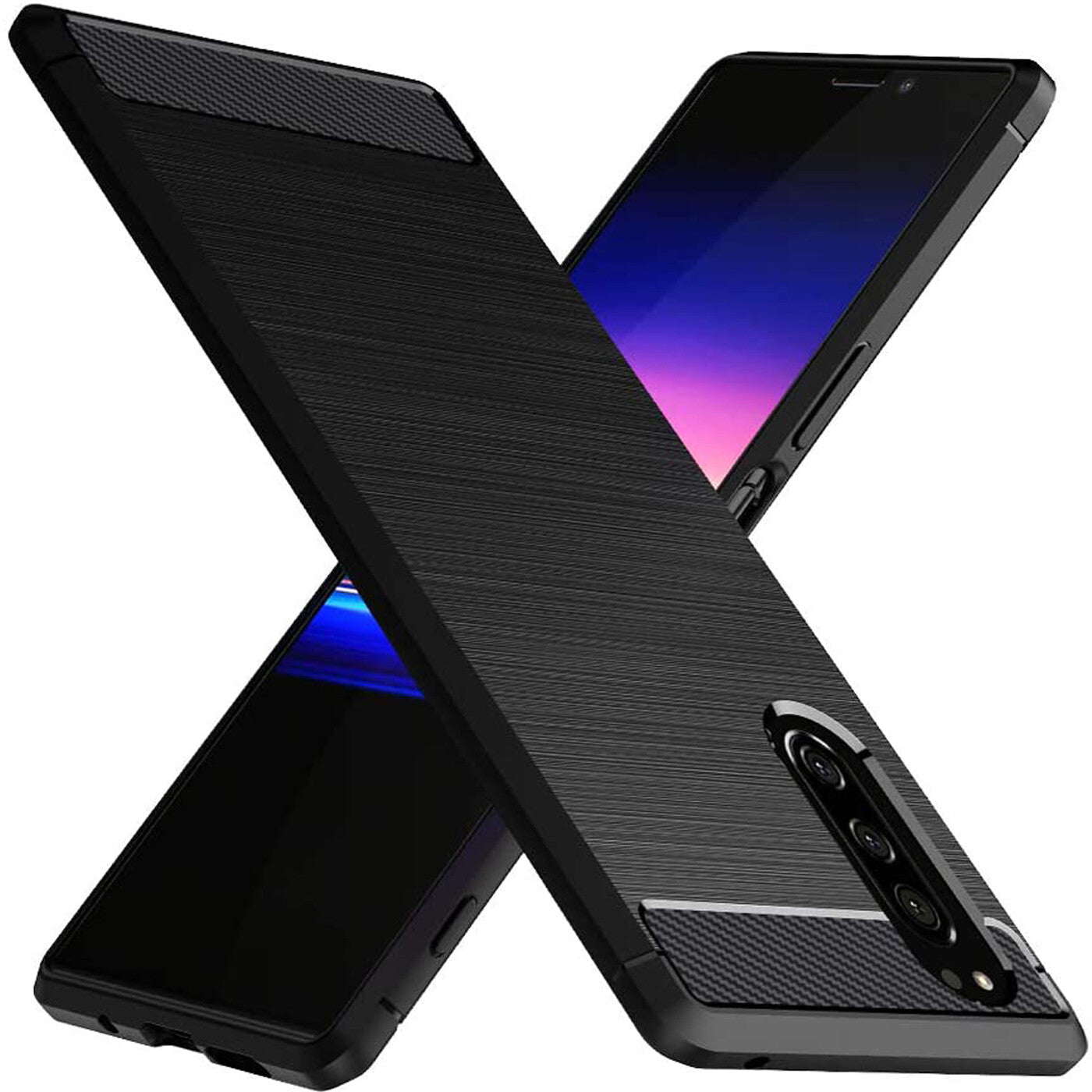 For Sony Xperia 1 II 5 II 10 II Case Shockproof  Armour Soft TPU Carbon Cover UK