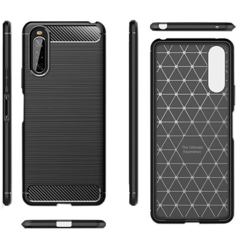 For Sony Xperia 1 II 5 II 10 II Case Shockproof  Armour Soft TPU Carbon Cover UK