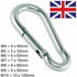 Carabiner Clip Snap Hook Spring Loaded Steel Karabiner Carabina Carbine - UK