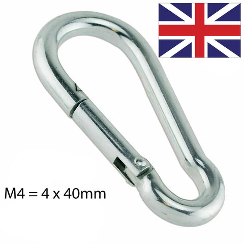 Carabiner Clip Snap Hook Spring Loaded Steel Karabiner Carabina Carbine - UK