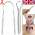 Pack of 2 Stainless Steel Tongue Cleaner Scraper Dental Care for Oral Mouth Hygiene