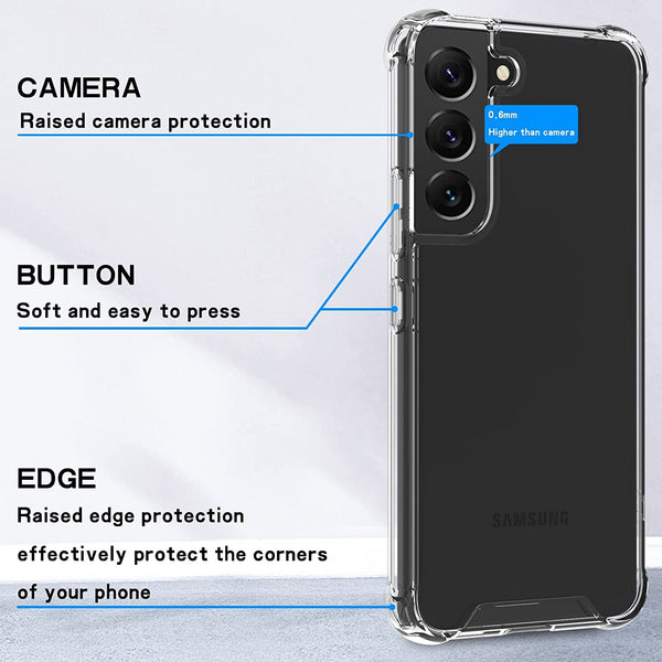 For Samsung Galaxy S22 Plus Shockproof Case Bumper Soft TPU Clear Slim Cover UK