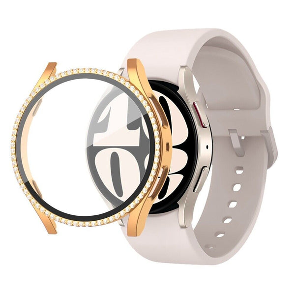 For Galaxy Watch FE 7 40mm Bling Glass Screen Protector Diamond Case Cover