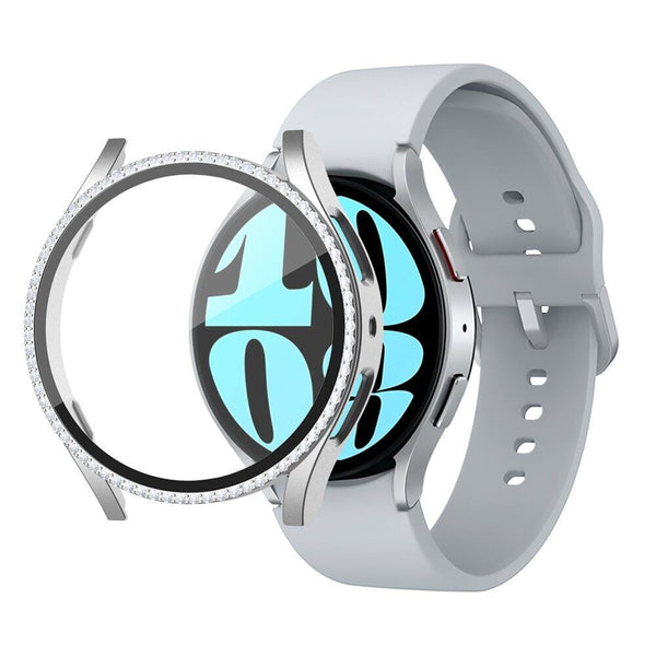 For Galaxy Watch FE 7 40mm Bling Glass Screen Protector Diamond Case Cover
