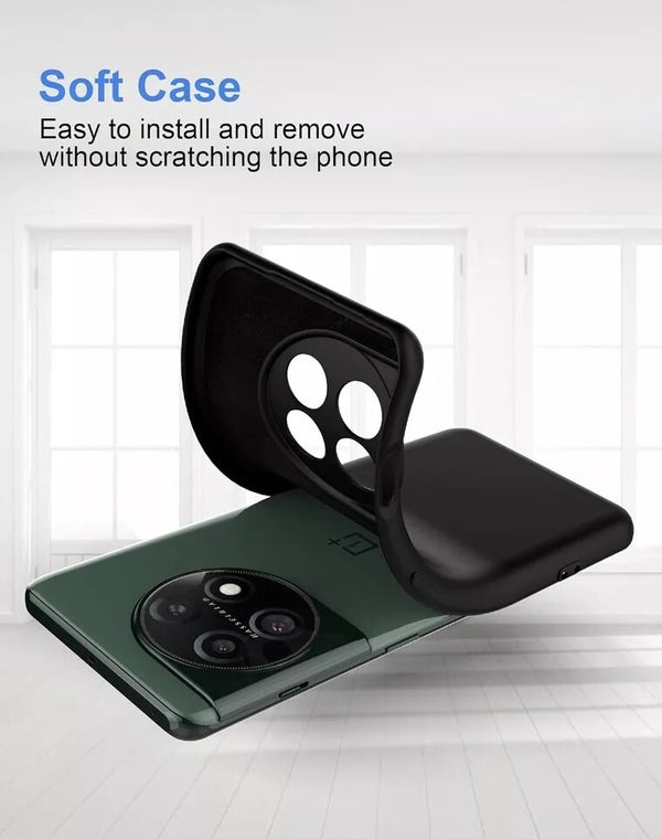 For OnePlus 11 Shockproof Soft Case Ultra Thin Slim Matte TPU Black Phone Cover