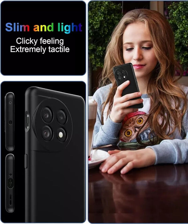 For OnePlus 11 Shockproof Soft Case Ultra Thin Slim Matte TPU Black Phone Cover