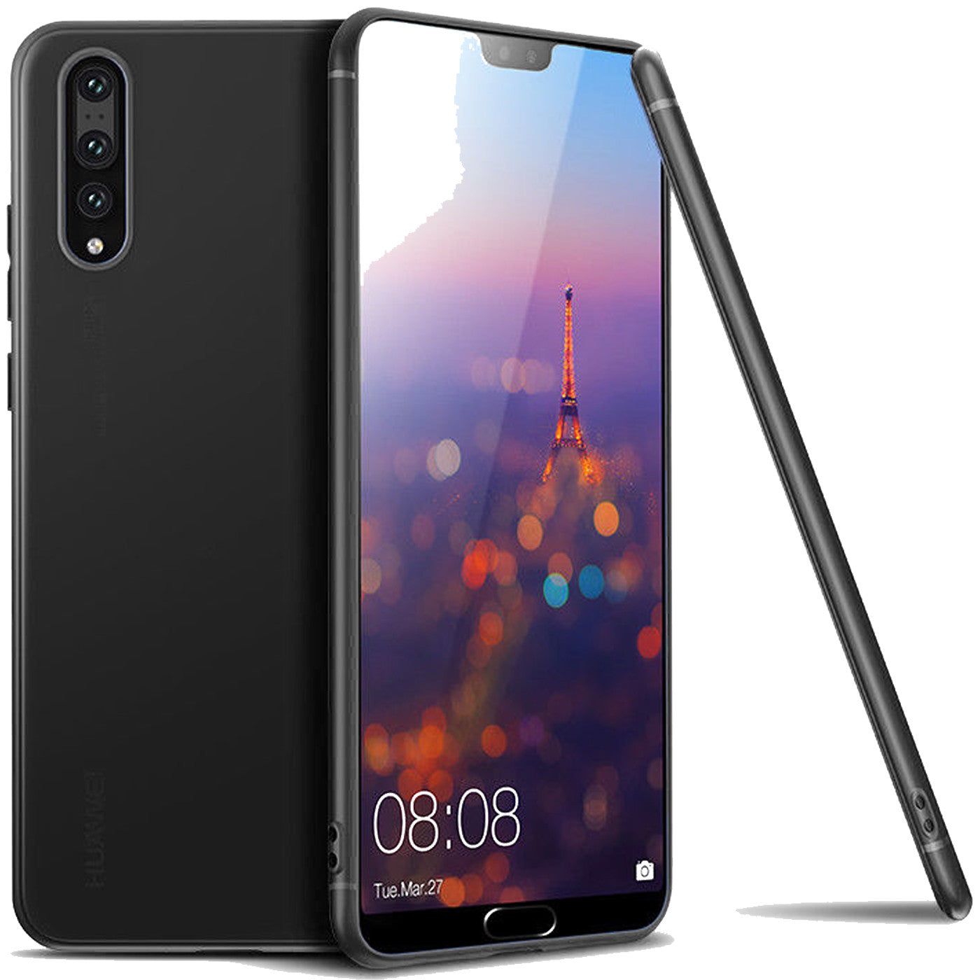 For Huawei P20 Pro Black Ultra Slim Soft Silicone TPU Matte Back Case Cover UK