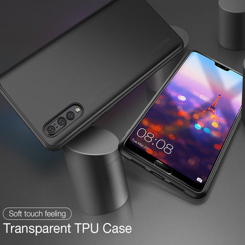 For Huawei P20 Pro Black Ultra Slim Soft Silicone TPU Matte Back Case Cover UK