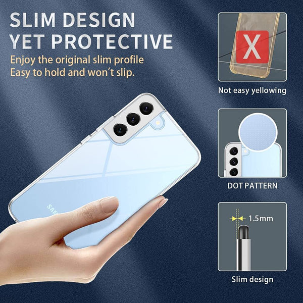 Case For Samsung Galaxy S22 Plus Shockproof Crystal Clear TPU Slim Soft Cover