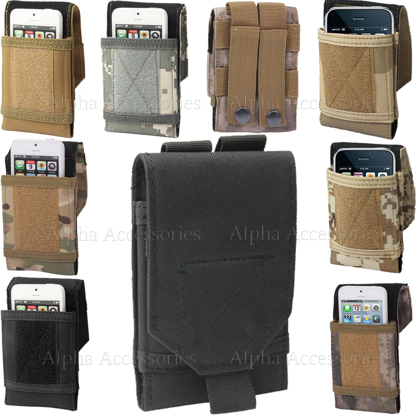 Universal Army Camo Bag For Apple Mobile Phone Belt Loop Hook Cover Case Pouch