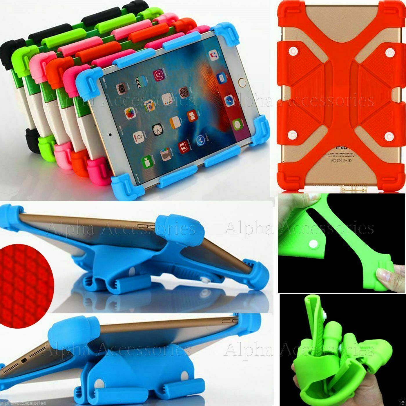 Universal Silicone Case For Various 7" Inch Tablets Gel Rubber Cover Stand - UK