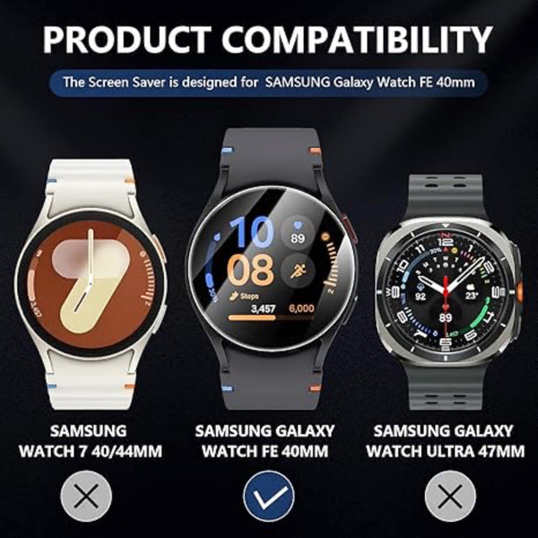 Pack Of 2 Tempered Glass For Samsung Galaxy Watch FE 40MM Screen Protector